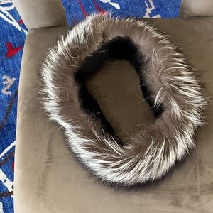 real vintage fur / mink headband multi-tonal